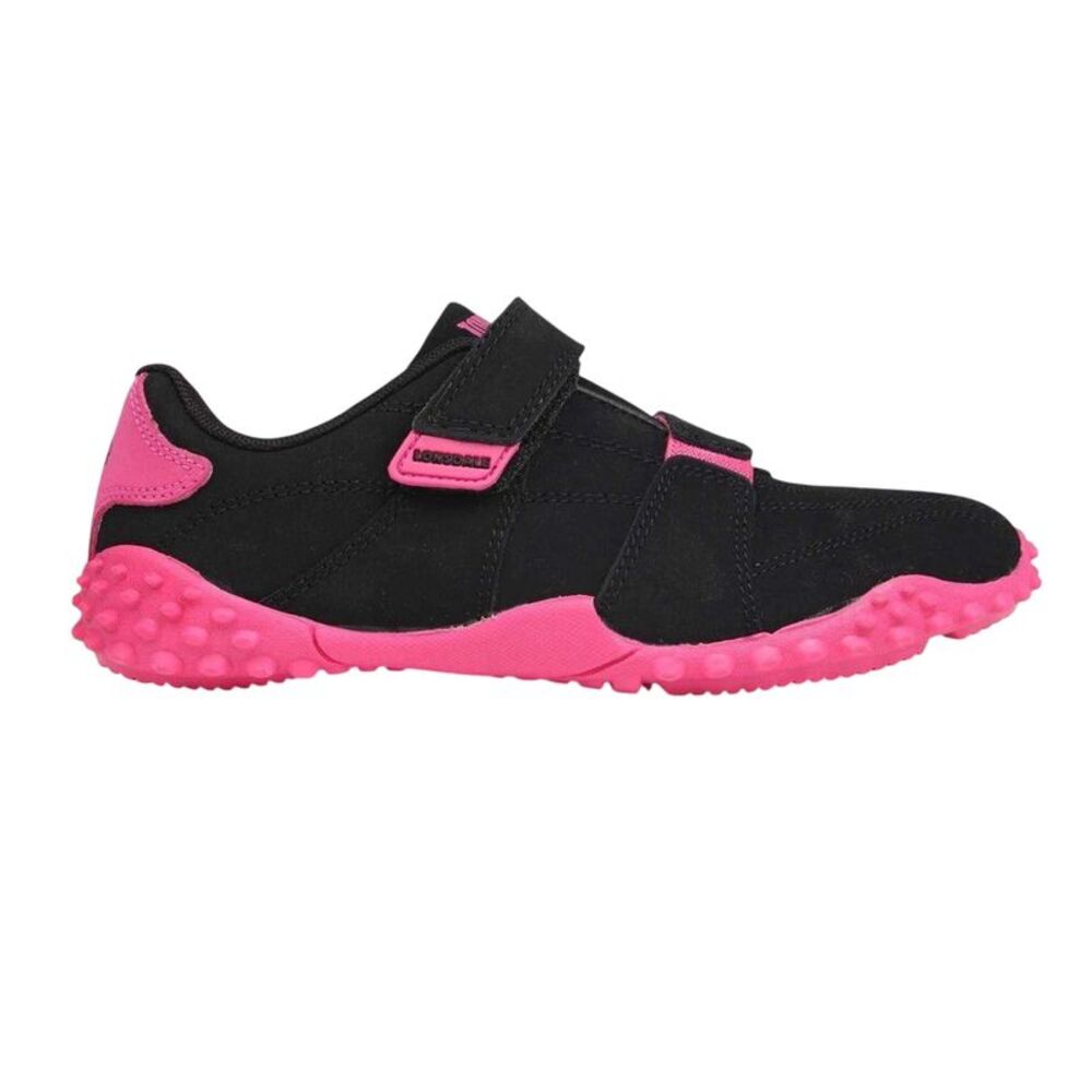 Lonsdale Childrens/Kids Fulham Leather Sneakers / Black/Cerise